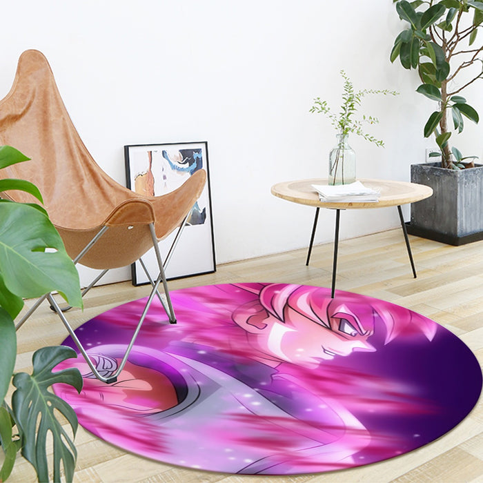 Dragon Ball Super Saiyan Black Goku Rose Cool Casual Round Mat