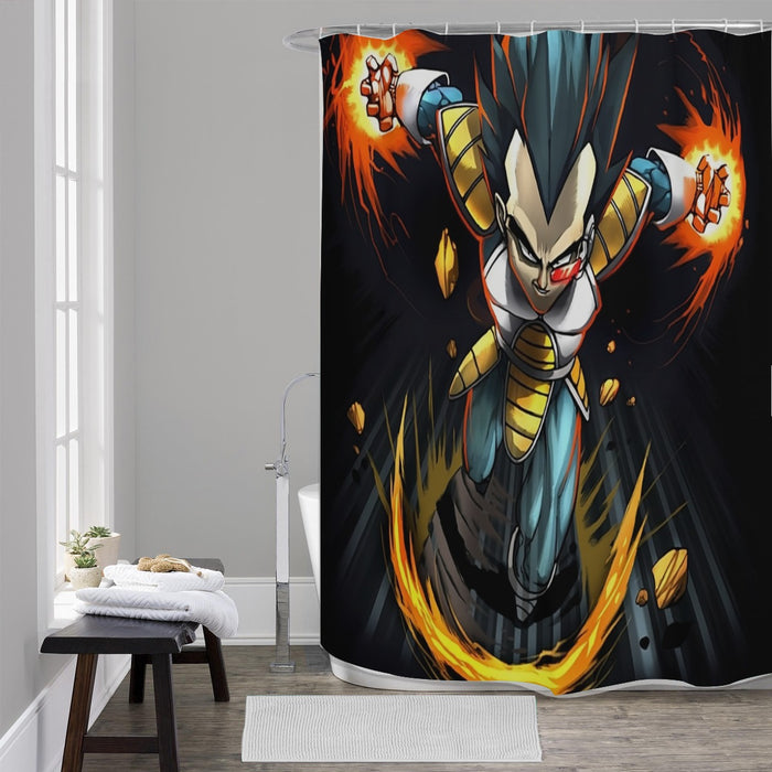 Dragon Ball Armored Vegeta Double Galick Cannon Dope Shower Curtain