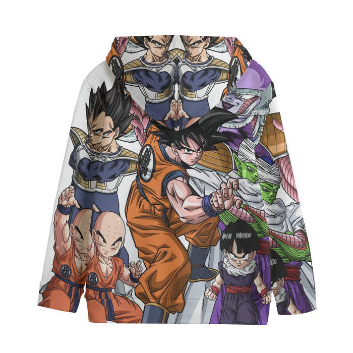 DBZ Goku Fighting Stance Gohan Piccolo Krillin Vegeta Frieza Color Kids' Hoodie