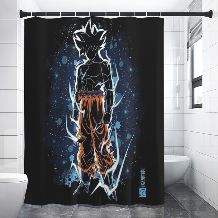Dragon Ball Z Goku Ultra Instinct Shadow Shower Curtain