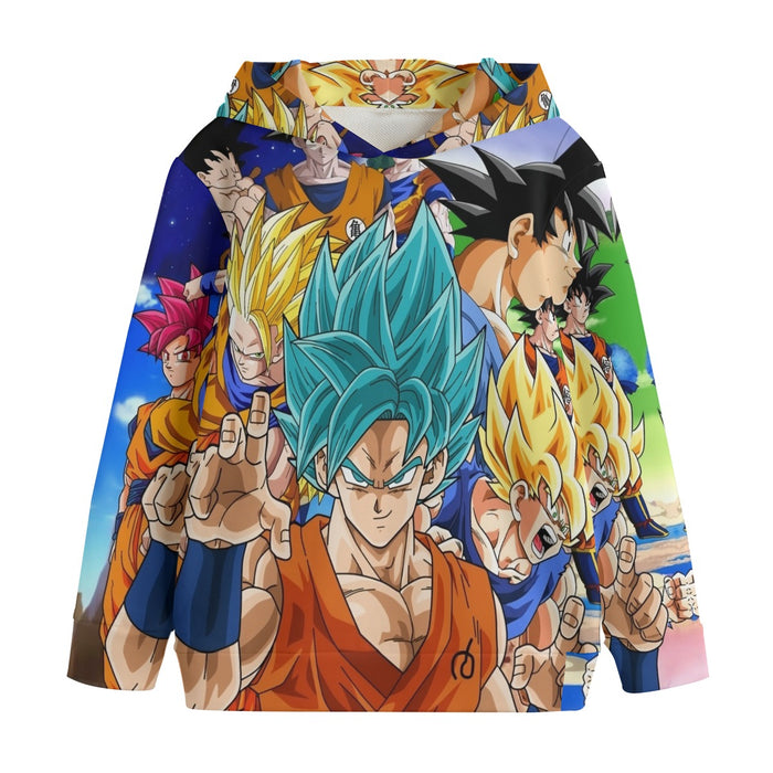 DBZ Goku Saiyan God Blue SSGSS Whis Symbol Cool Design Kids' Hoodie