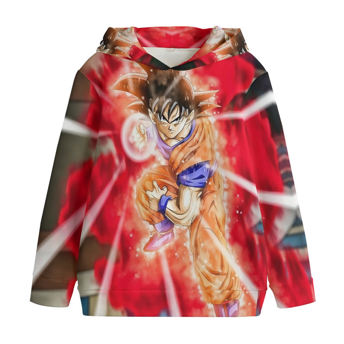 Dragon Ball Super Goku Red Kaioken Energy Epic Punch Kids' Hoodie