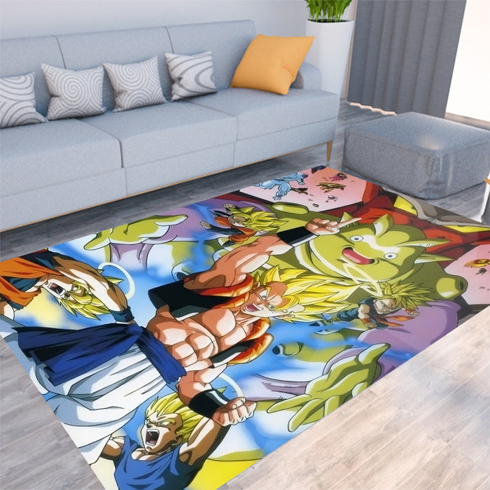 DBZ Goku Vegeta Fusion Saiyan Gogeta Colorful Design Streetwear  Rug