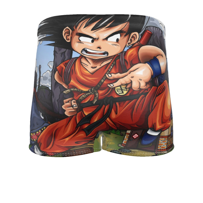 Dragon Ball Anime Angry Kid Goku Sky Clouds Blue 3D Men's Boxer Briefs