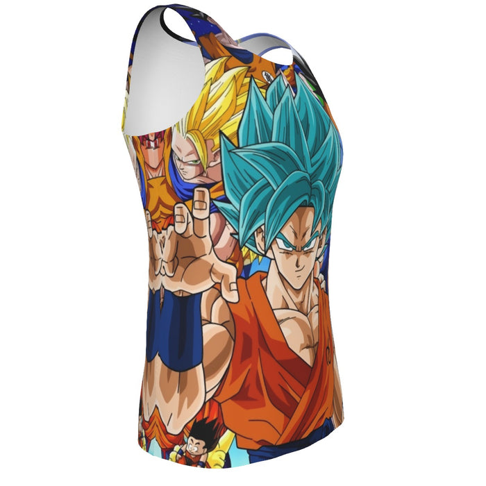 DBZ Goku Saiyan God Blue SSGSS Whis Symbol Cool Design Tank Top