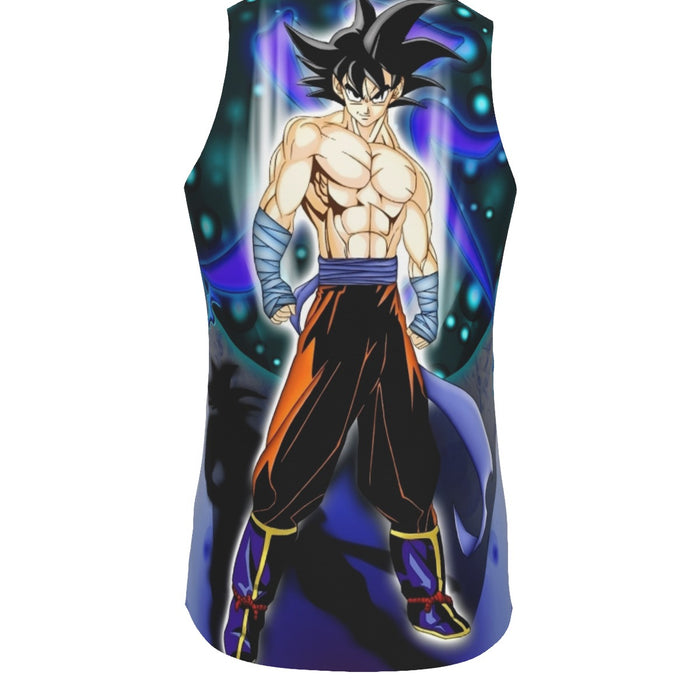 DBZ Goku Muscular Saiyan Vibrant Background Art Style Tank Top