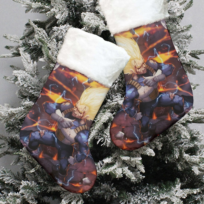 Dragon Ball Z Vegeta Super Saiyan Lightning Custom Christmas Socks