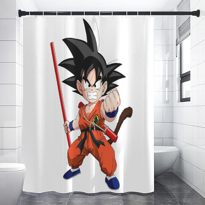 Kid Goku Fighting Dragon Ball Z Shower Curtain