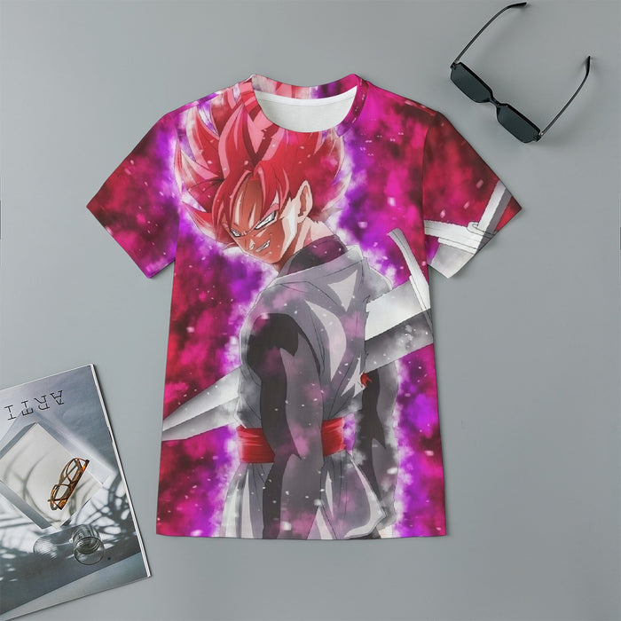 Dragon Ball Super Black Goku Rose Impaled Trunks Sword Kids T-Shirt