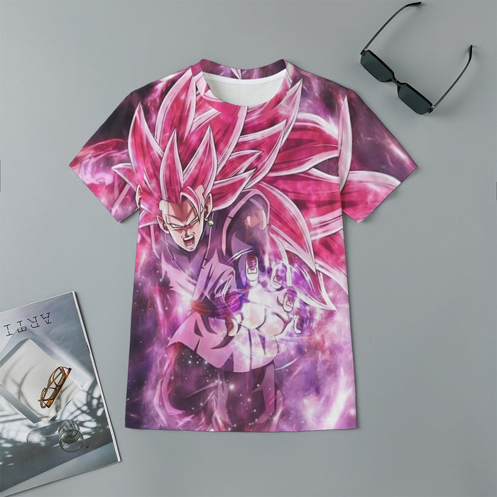 Dragon Ball Black Goku Rose 3 Ultra Instinct Epic 3D Kids T-Shirt