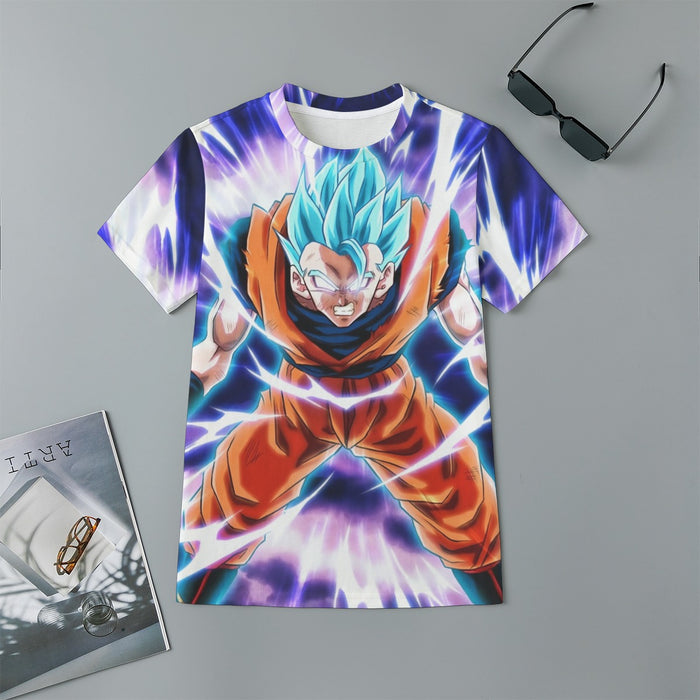 Dragon Ball Goku Blue Super Saiyan Epic Rage Casual Kids T-Shirt