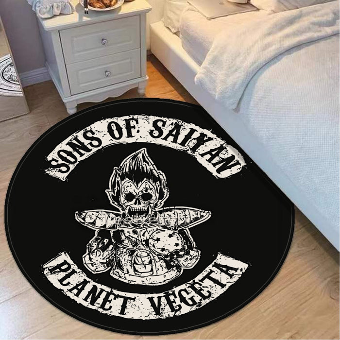 Dragon Ball Z Skeleton Vegeta Scary Super Saiyan Epic Round Mat