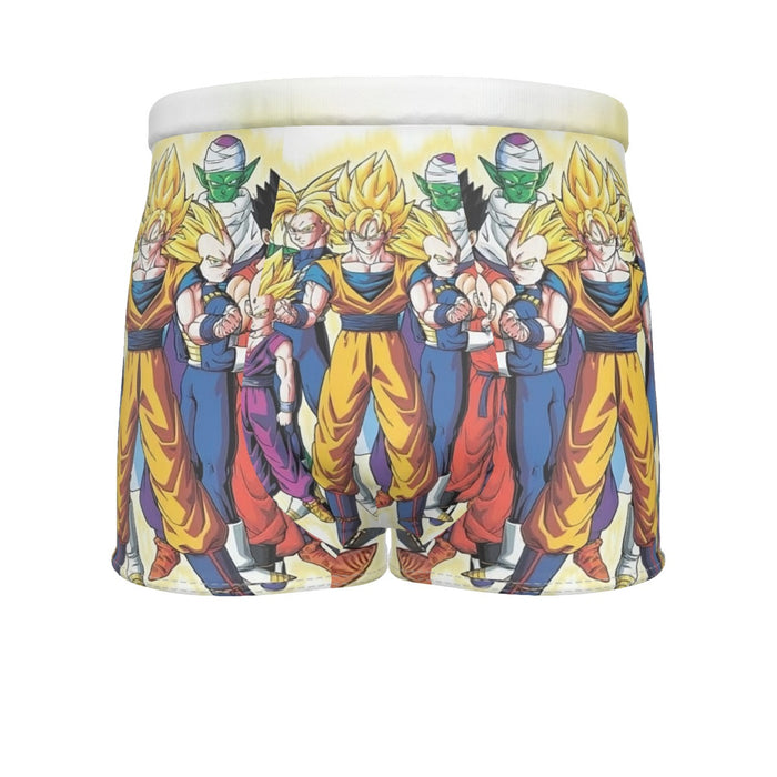 DBZ Goku Vegeta Super Saiyan Krillin Piccolo All Heroes Vibrant Design Men's Boxer Briefs