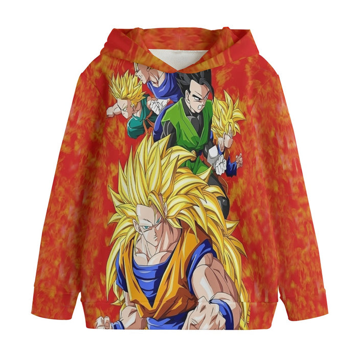 Dragon Ball Goku Super Saiyan 3 Vegeta Gohan Trending Design Kids' Hoodie