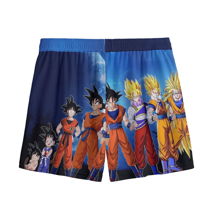 Dragon Ball Z Cool Goku Super Saiyan Transformation Mesh Shorts