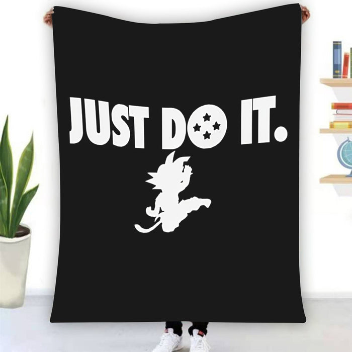 Just Do It Slogan Dragon Ball Kid Goku Dope Black Blanket
