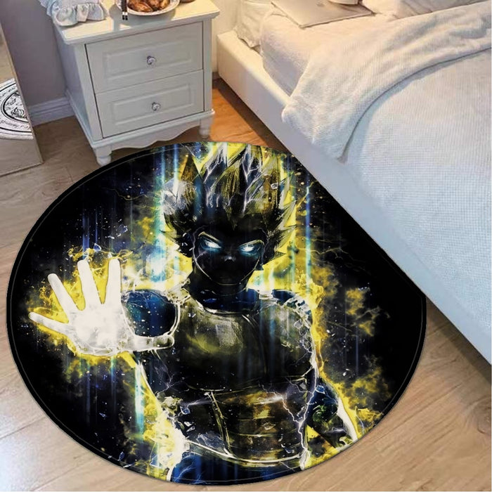 Dragon Ball Z Super Saiyan Vegeta Yellow Aura Epic Round Mat