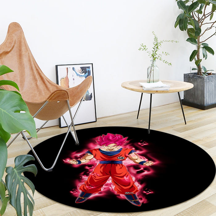 Dragon Ball Super Son Goku Red Kaioken Ultra Instinct Round Mat