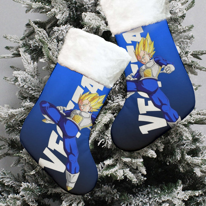 Vegeta With Background Word Dragon Ball Christmas Socks