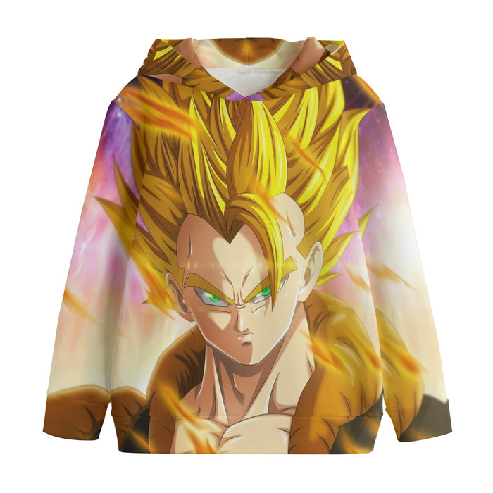 Dragon Ball Z Gogeta Super Saiyan Warrior Power Full Print Streetwear Cool Design Kids' Hoodie