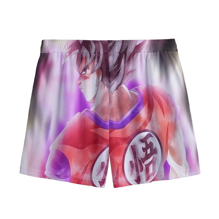 Dragon Ball Super Goku Kaioken Cool Purple Aura Casual Mesh Shorts