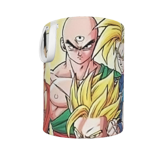 DBZ Goku Vegeta Super Saiyan Krillin Piccolo All Heroes Vibrant Design Laundry Basket