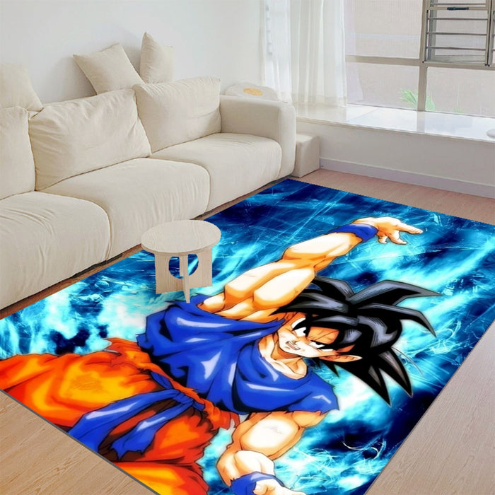 Dragon Ball Z Son Goku Cool Blue Aura Energy Ball Rug