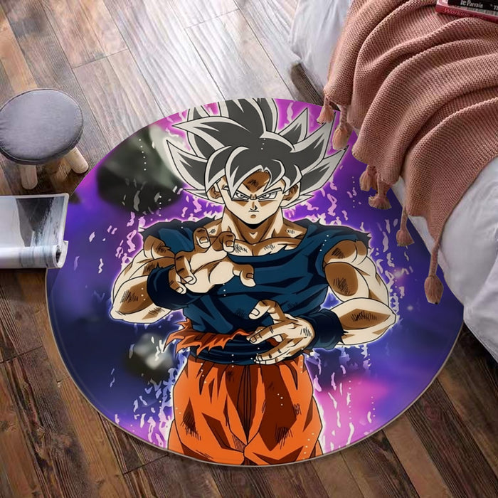 Dragon Ball Z Goku Ultra Instinct Form White Hair Round Mat