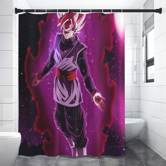 Dragon Ball Black Goku Rose 2 Ultra Instinct Dope 3D Shower Curtain