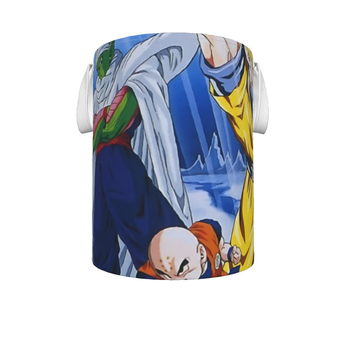 DBZ Goku Saiyan Spirit Bomb Vegeta Piccolo Gohan Trunks Vibrant Design Laundry Basket