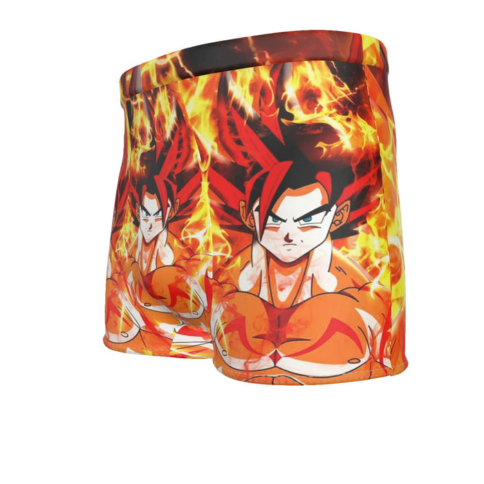 Dragon Ball Goku Super Saiyan Rose Flaming Fan Art Men's Boxer Briefs