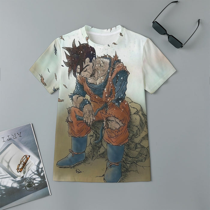 Dragon Ball Gohan Exhausted Sad Simple Design Vintage Streetwear Kids T-Shirt