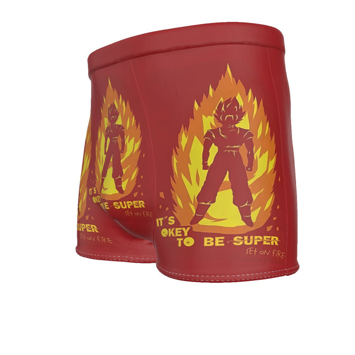 Dragon Ball Z Son Goku On Fire Its Okay To Be Super Saiyan Men's Boxer Briefs