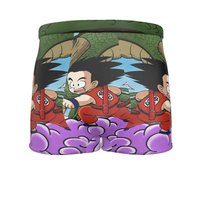 Dragon Ball  Kid Goku Flying With Shenron Men's Boxer Briefs