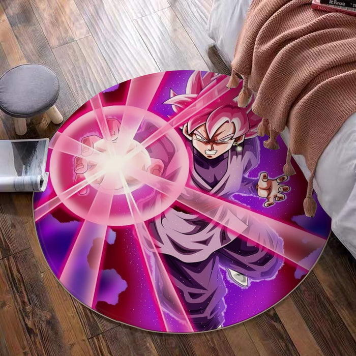 Goku Black Zamasu Super Saiyan Rose Powerful Aura Skills Dope Round Mat