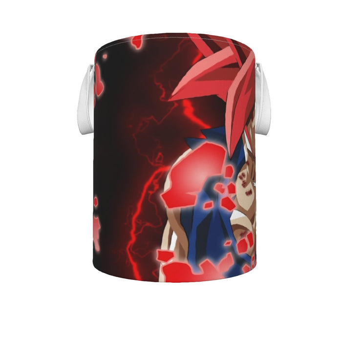 DBZ Son Goku Super Saiyan Red Hair God Dope Style Laundry Basket