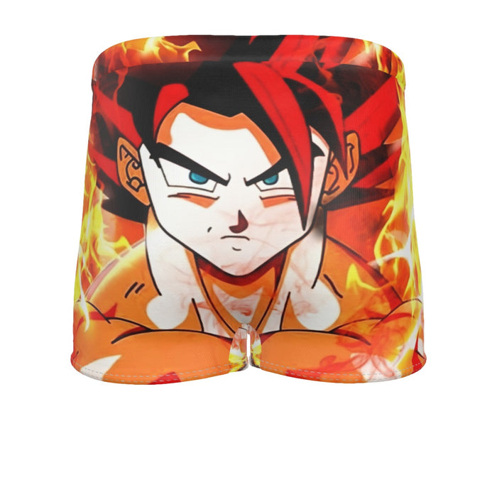 Dragon Ball Goku Super Saiyan Rose Flaming Fan Art Men's Boxer Briefs