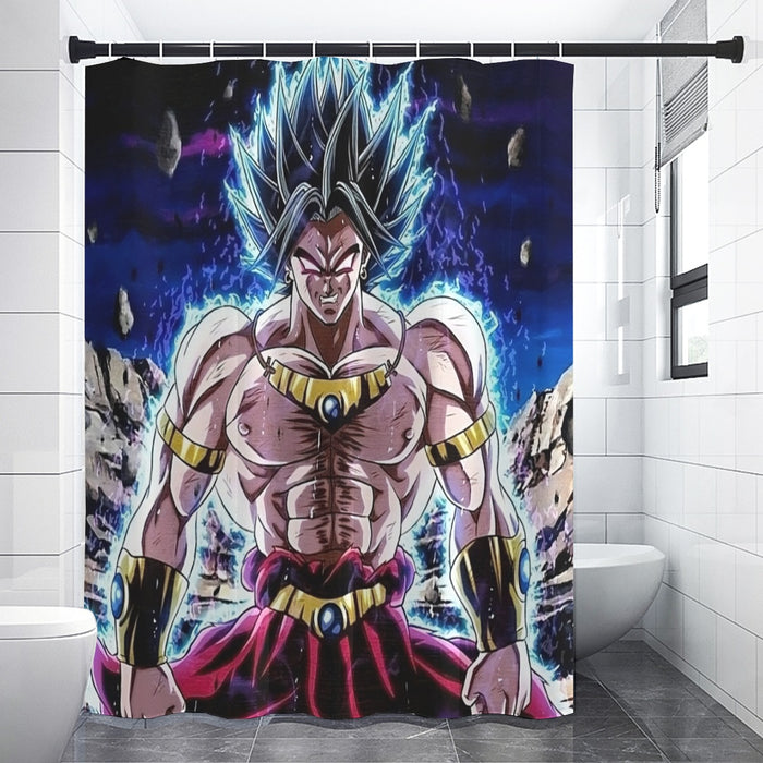 DBZ Legendary Super Saiyan Broly With Black Hair Shower Curtain