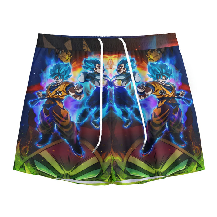 DBZ Legendary Broly Son Goku Vegeta Super Saiyan Blue Mesh Shorts