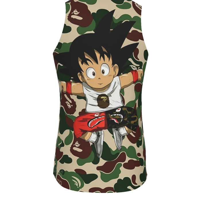 Dragon Ball Shirt Jumping Kid Goku Camouflage Tank Top