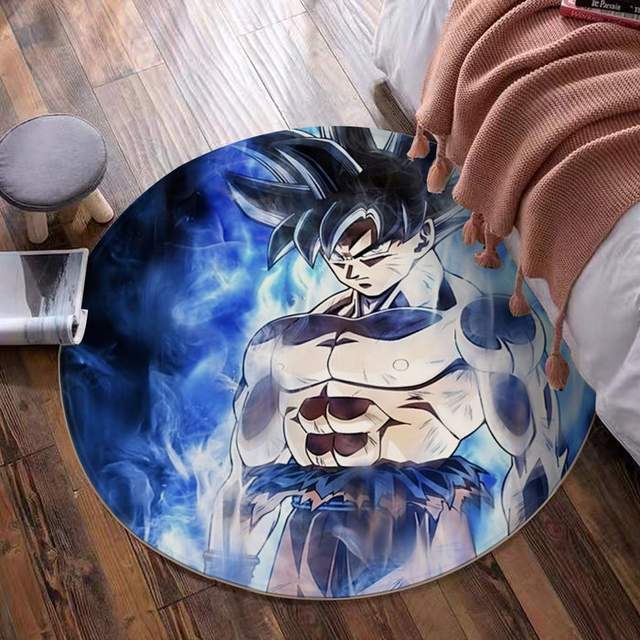 Dragon Ball Super Goku Ultra Instinct Blue Cool Casual Round Mat