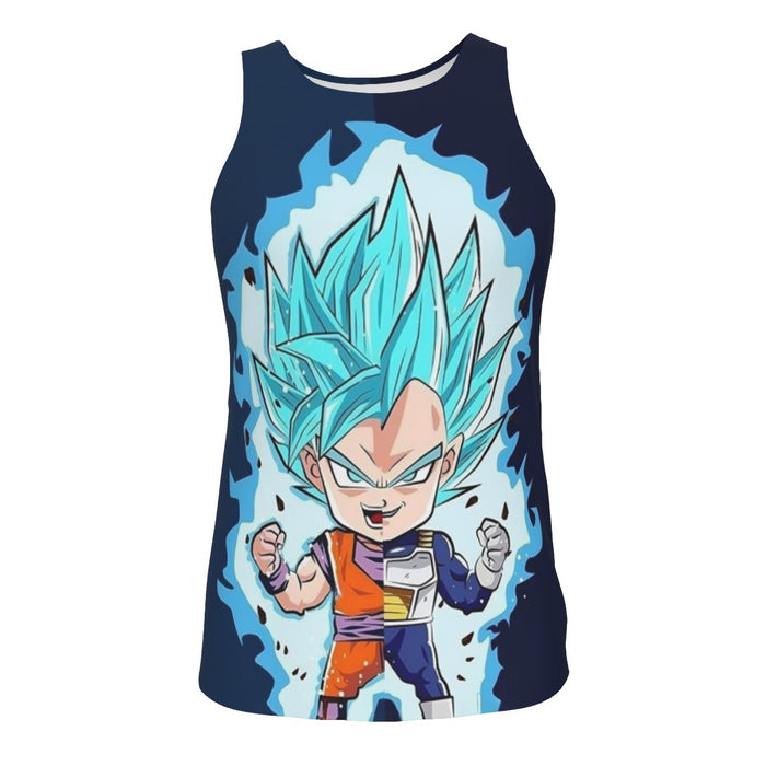 DBZ Goku Vegeta SSGSS God Blue Super Saiyan Chibi Sketch Tank Top