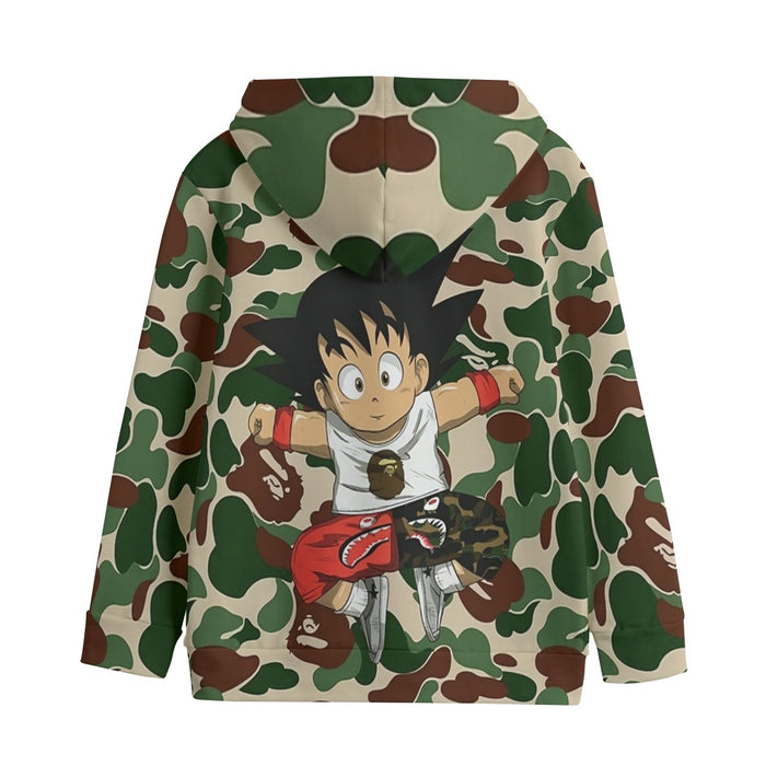 Dragon Ball Jumping Kid Goku Camouflage Kids' Hoodie