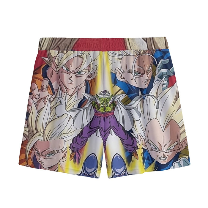 Dragon Ball Goku Vegeta Saiyan Piccolo Namekian Vibrant Design Mesh Shorts