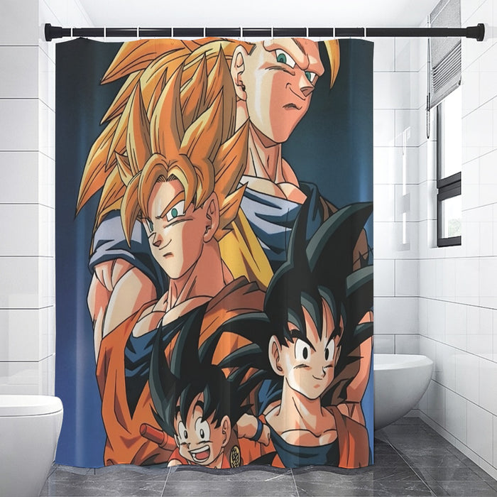 Goku Evolution from Kid to SSJ3 Transformation Dopest 3D Shower Curtain