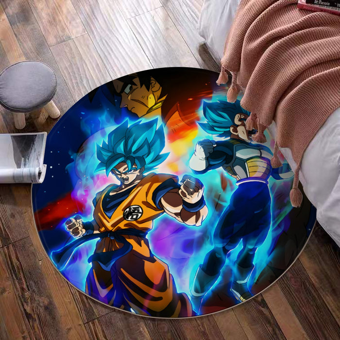 DBZ Legendary Broly Son Goku Vegeta Super Saiyan Blue Round Mat