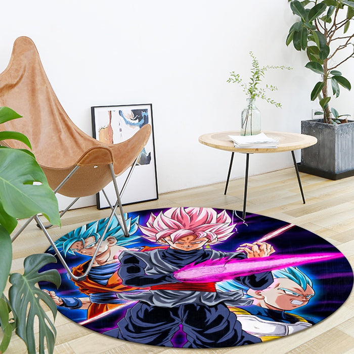 Dragon Ball Goku 2 Goku Rose Vegeta 2 Ultra Instinct Round Mat