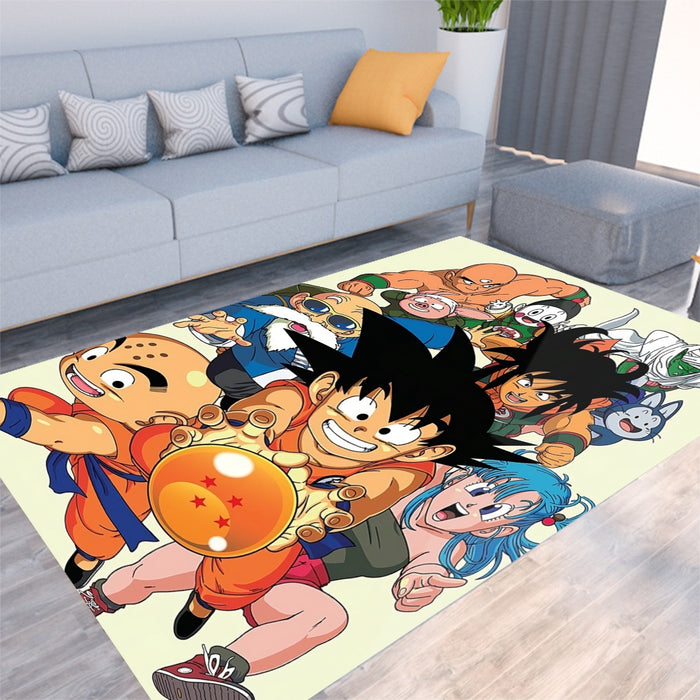 DBZ Kid Goku Master Roshi Bulma Krillin Chasing Dragon Ball Funny Rug