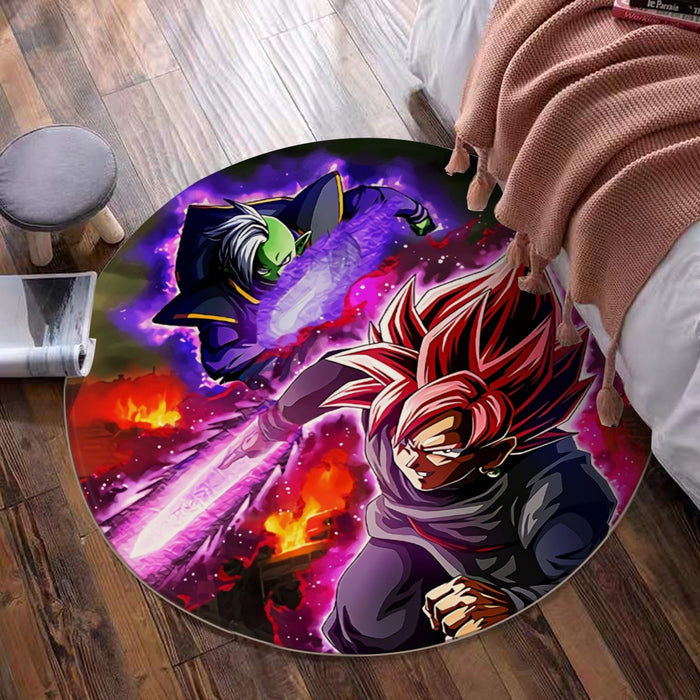 DBZ Goku Black Zamasu Super Saiyan Rose Dope Vibe Round Mat