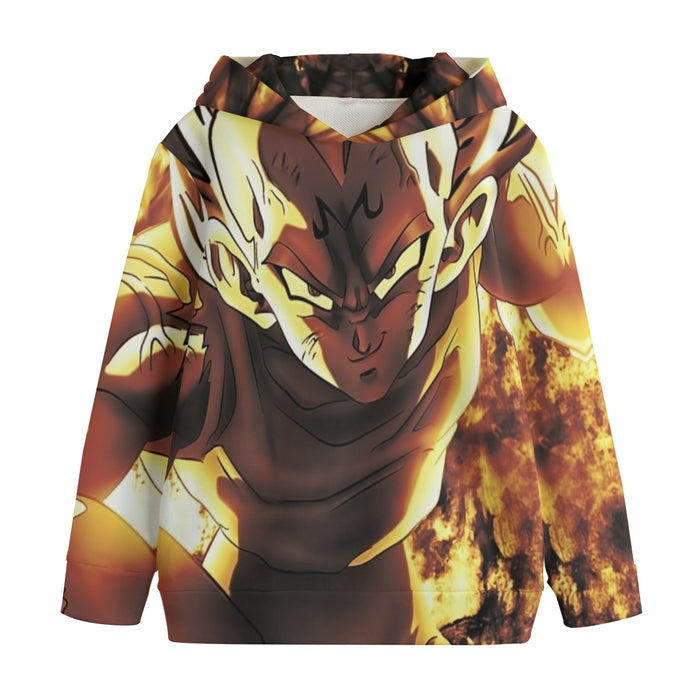 Dragon Ball Z Dope Majin Vegeta Grin Yellow Aura Kids' Hoodie